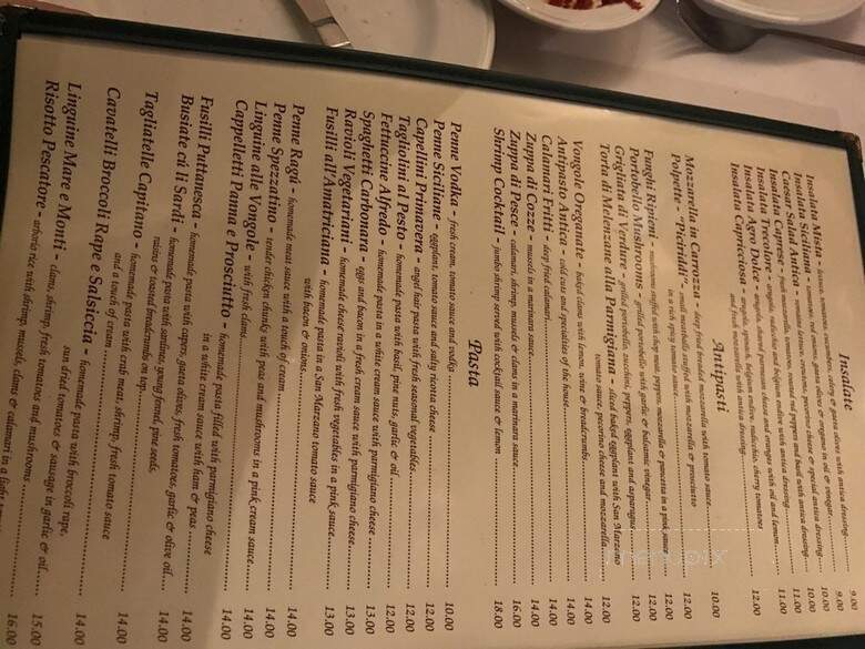 Antica Trattoria - Ridgewood, NY menu_pic