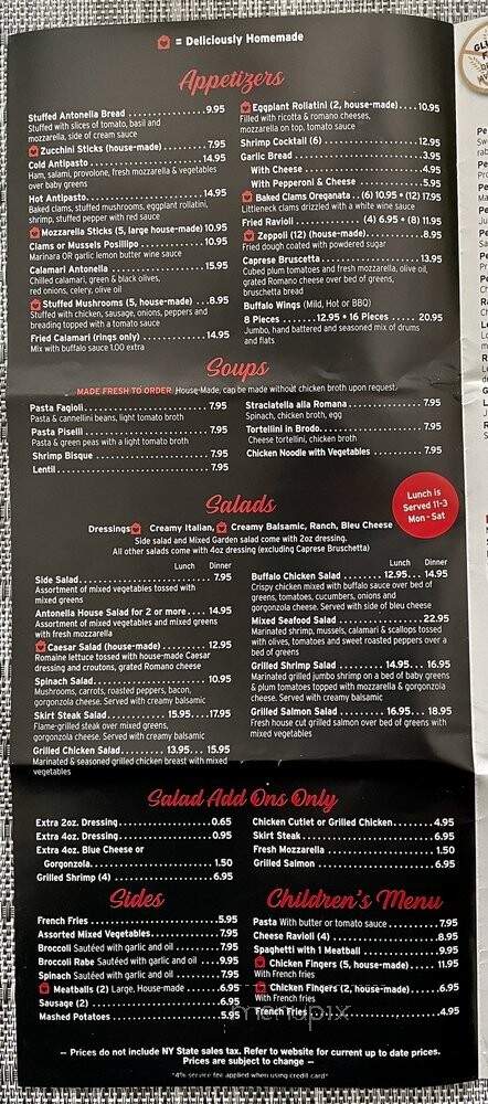 Antonella's Pizzeria & Restaurant - Fishkill, NY menu_pic