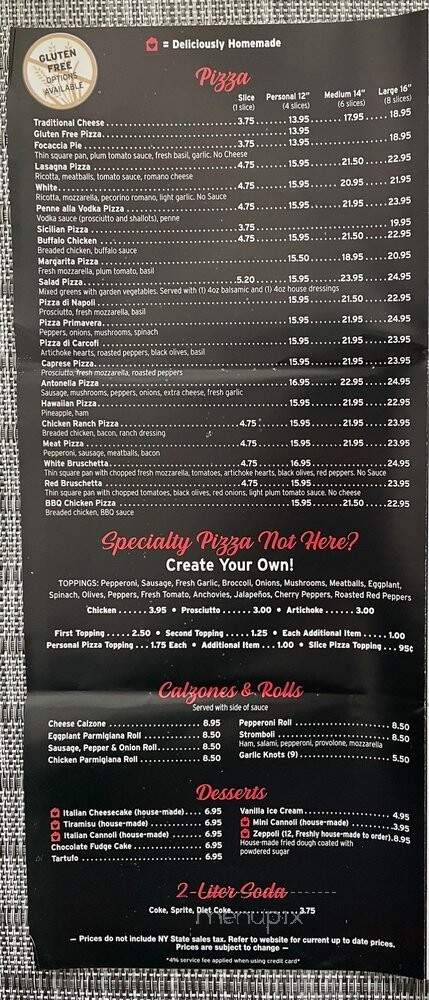 Antonella's Pizzeria & Restaurant - Fishkill, NY menu_pic
