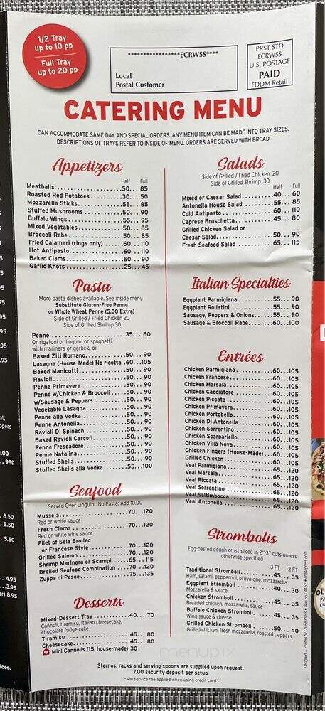 Antonella's Pizzeria & Restaurant - Fishkill, NY menu_pic