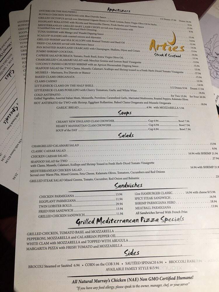 Artie's Of City Island - Bronx, NY menu_pic