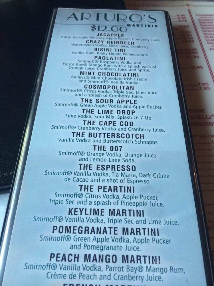 Arturo's Tavern - Mahopac, NY menu_pic