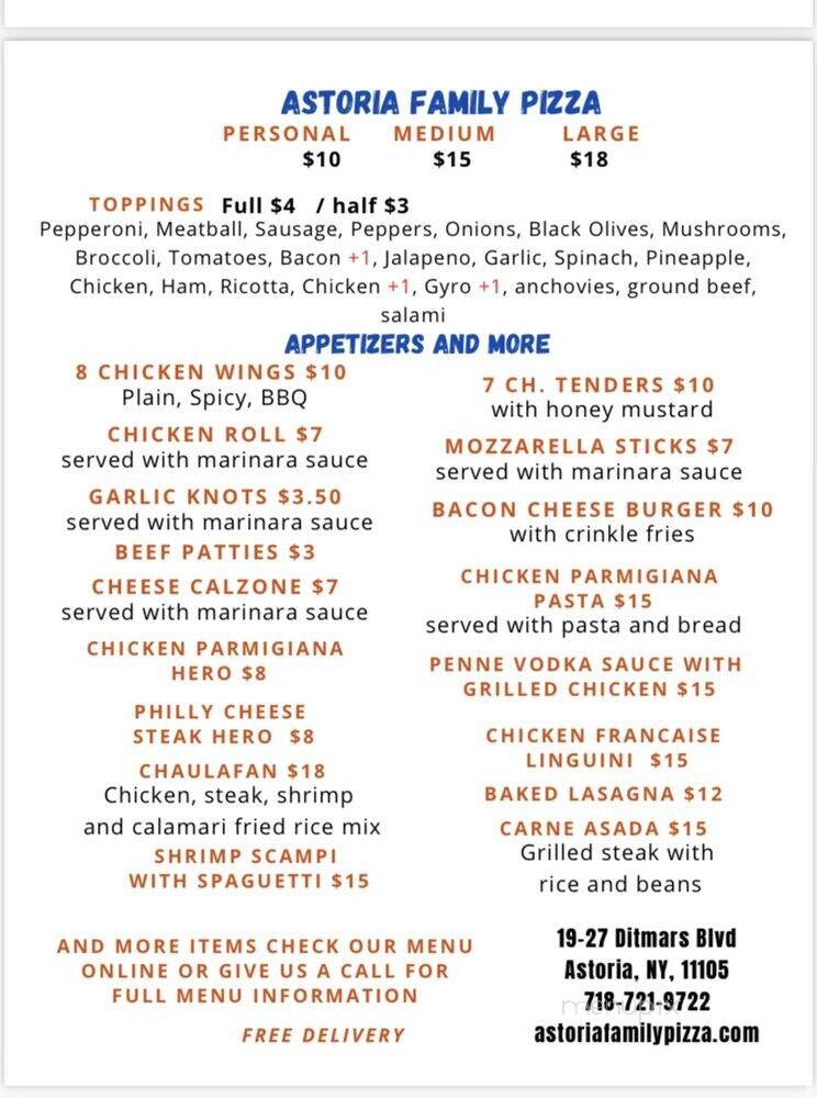 Astoria Park Pizzeria - Astoria, NY menu_pic