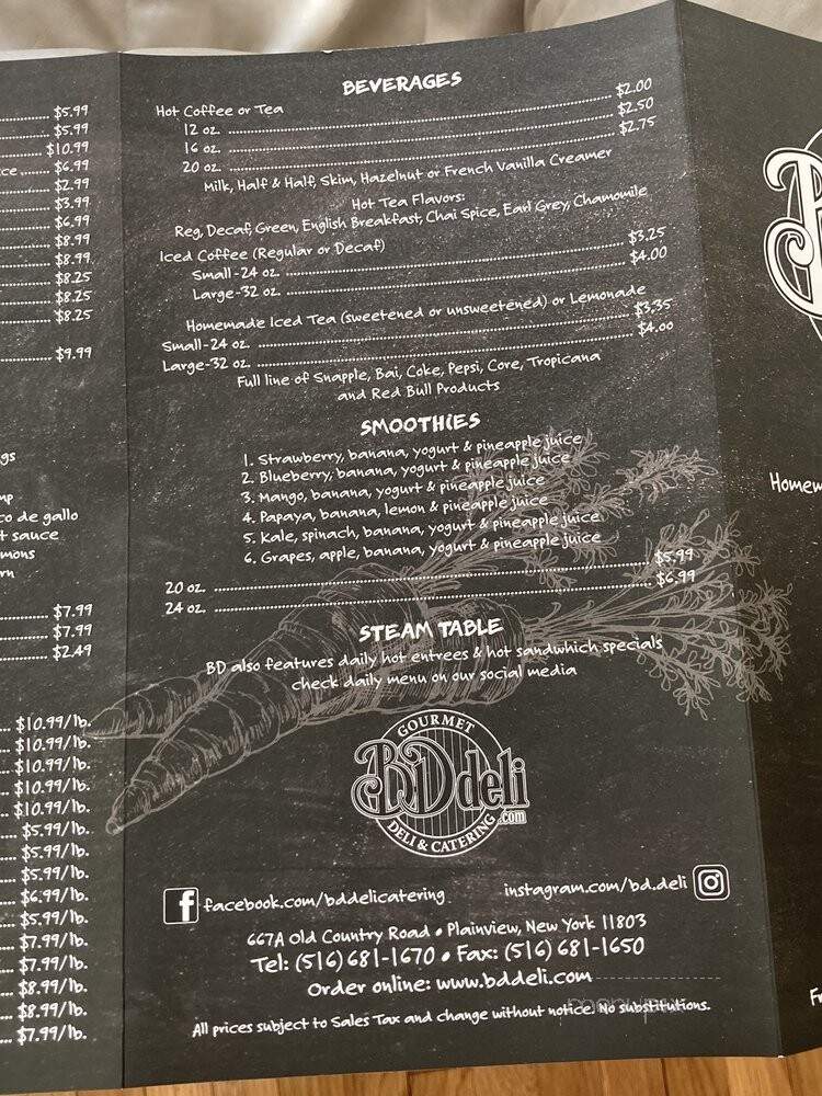 B & D Deli - Plainview, NY menu_pic