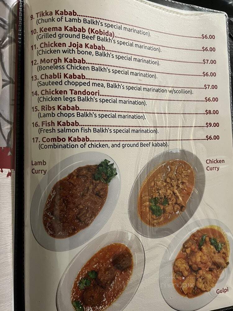 Balkh Shish Kabab House - Astoria, NY menu_pic