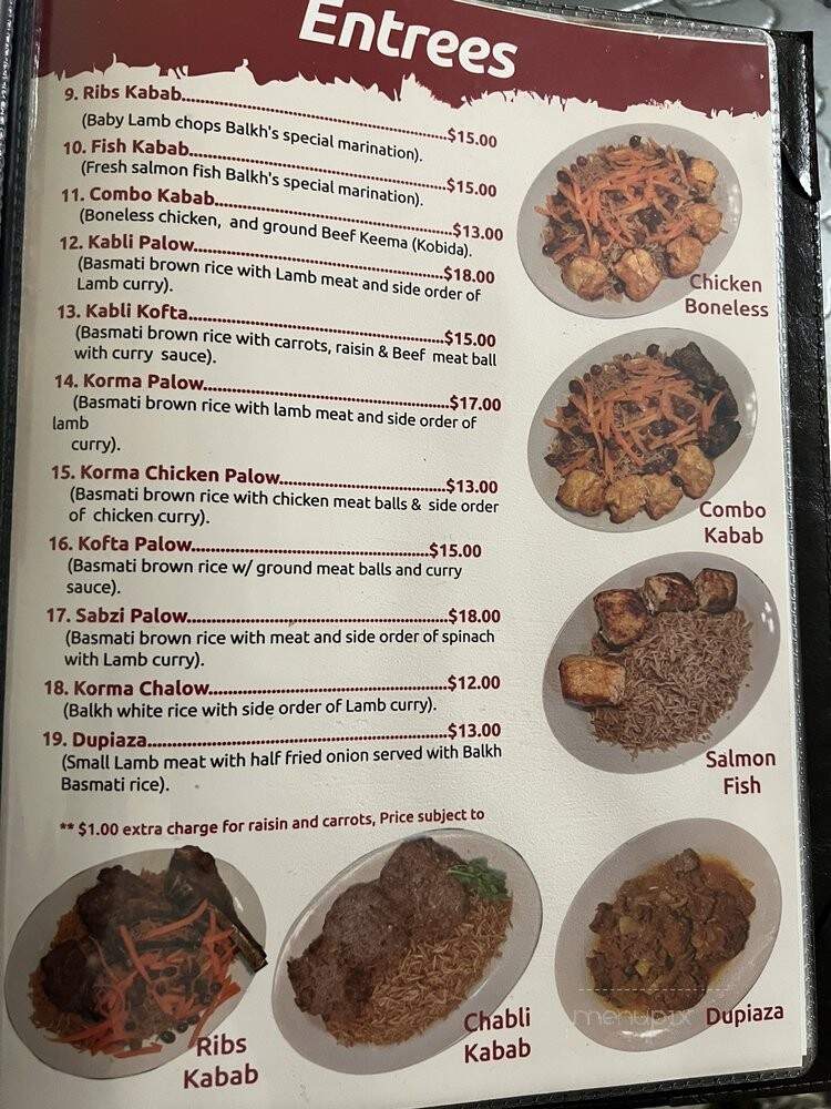 Balkh Shish Kabab House - Astoria, NY menu_pic