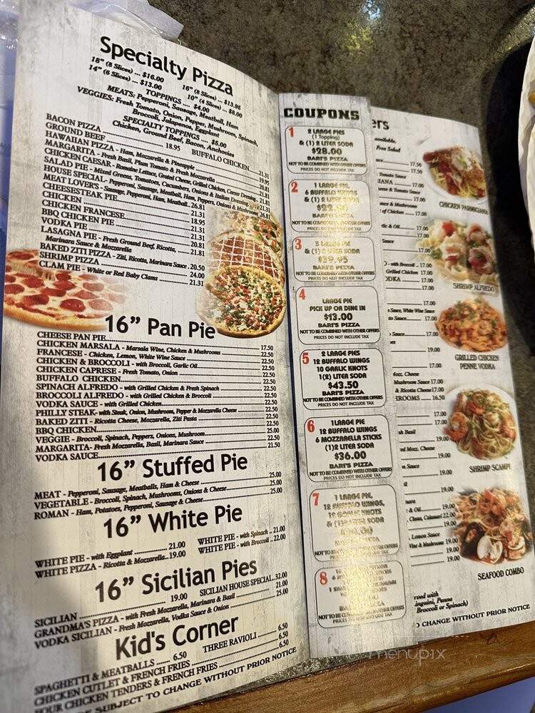 Bari's Pizza - Staten Island, NY menu_pic