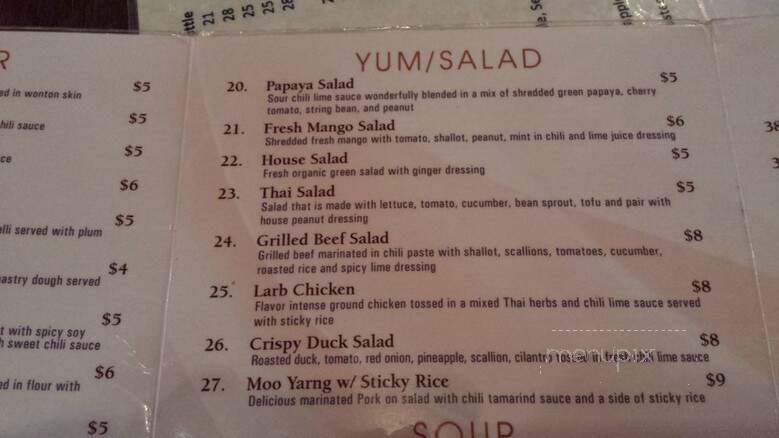 Benjamas Taste Of Thai - Astoria, NY menu_pic