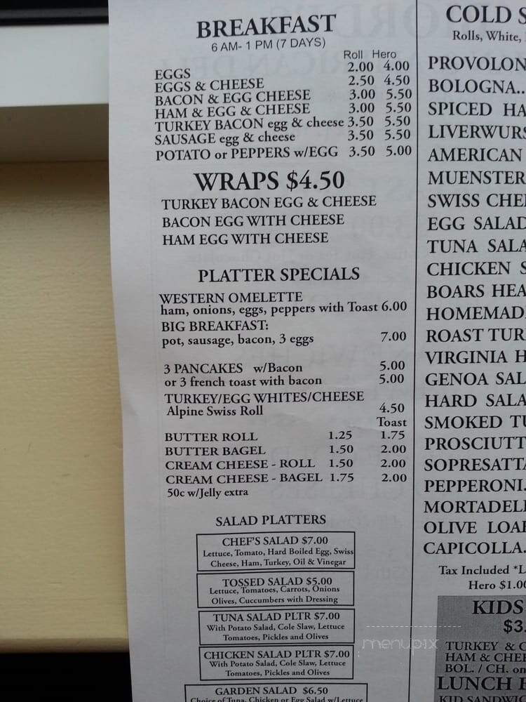 Biordi Deli - South Ozone Park, NY menu_pic