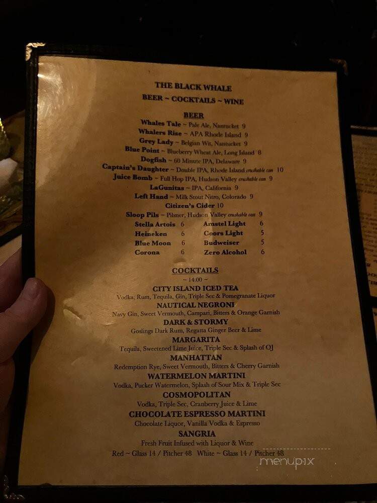 The Black Whale - Bronx, NY menu_pic