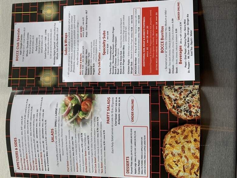 Bocce Club Pizzeria - Williamsville, NY menu_pic