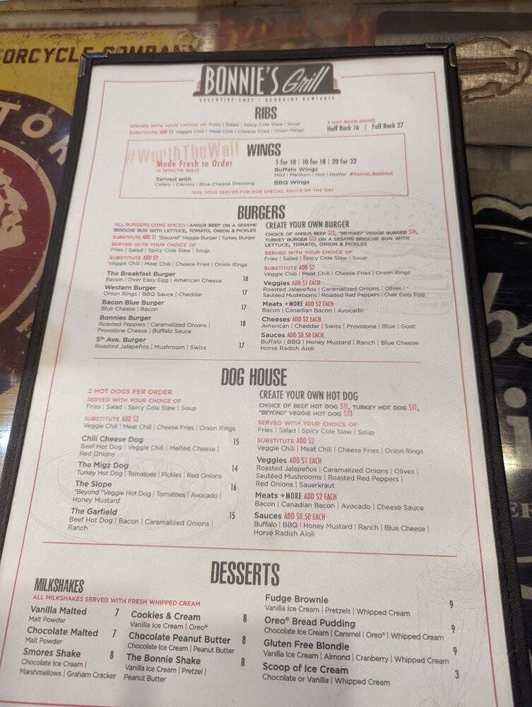 Bonnies Grill Ltd - Brooklyn, NY menu_pic