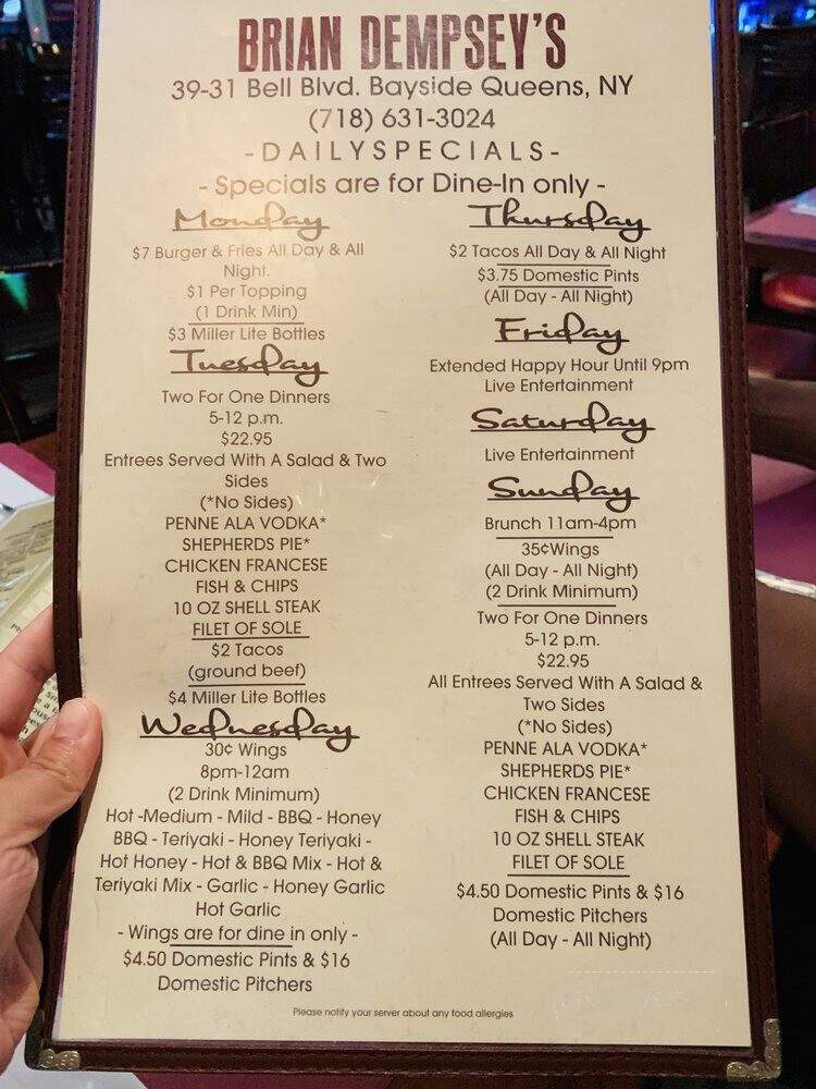 Brian Dempsey's - Bayside, NY menu_pic