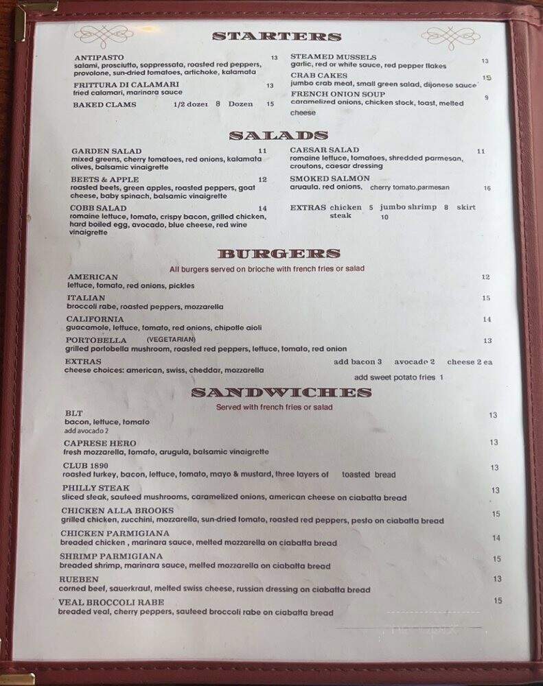 Brooks 1890 Restaurant - Long Island City, NY menu_pic