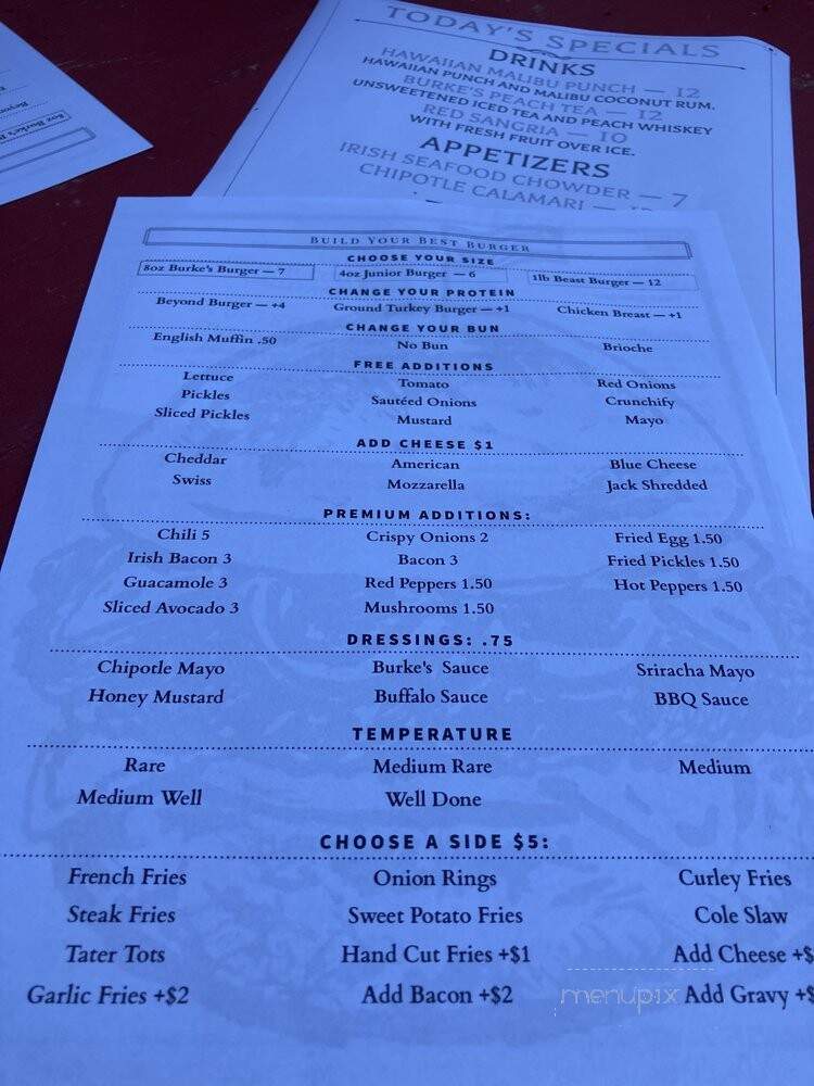 Burkes - Yonkers, NY menu_pic