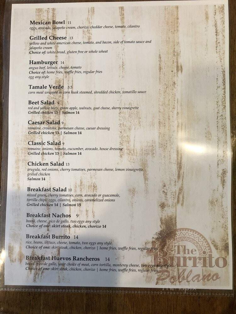 Burrito Poblano - Tuckahoe, NY menu_pic