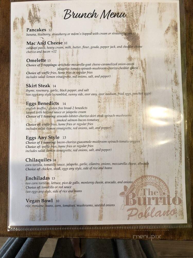 Burrito Poblano - Tuckahoe, NY menu_pic