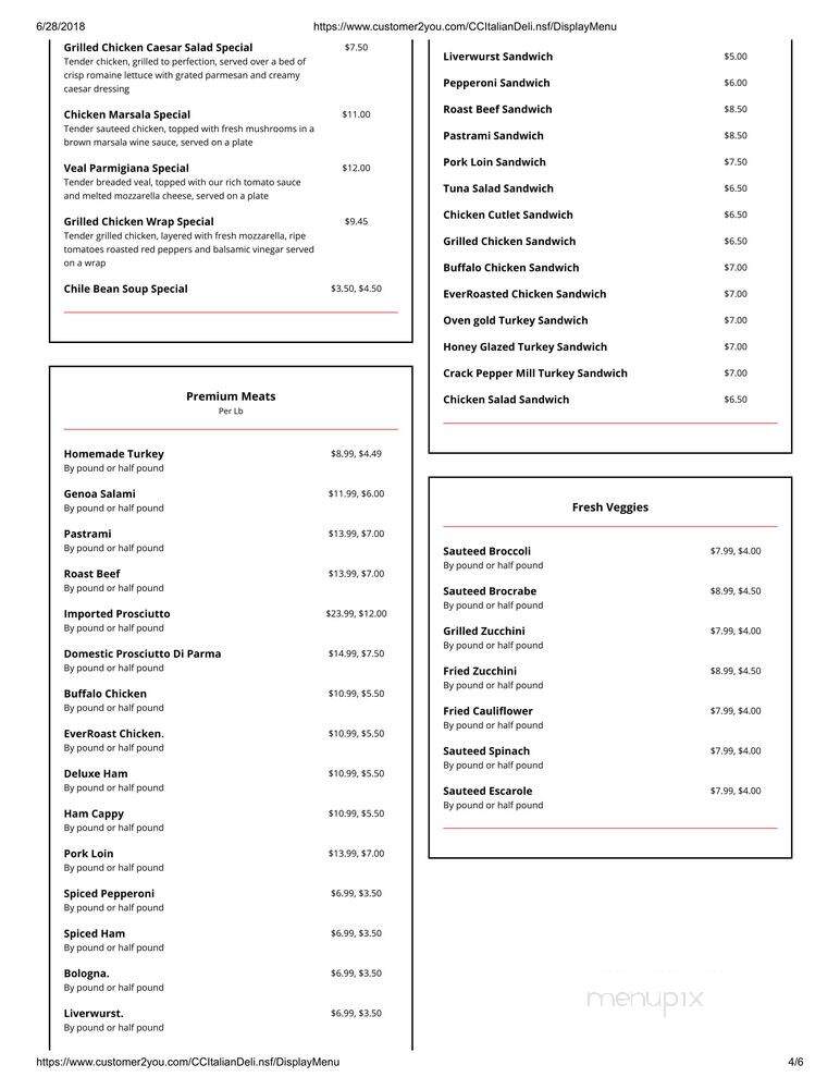 C & C Italian Deli - Ozone Park, NY menu_pic