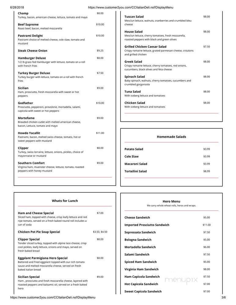C & C Italian Deli - Ozone Park, NY menu_pic