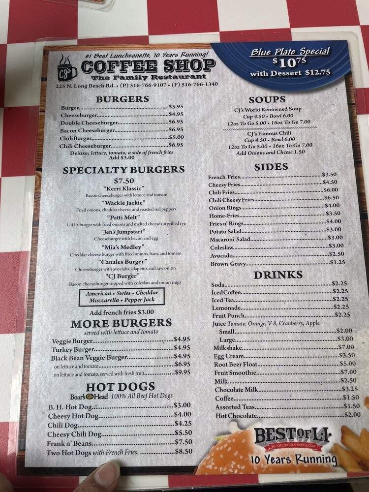 C J's Coffee Shop - Rockville Centre, NY menu_pic