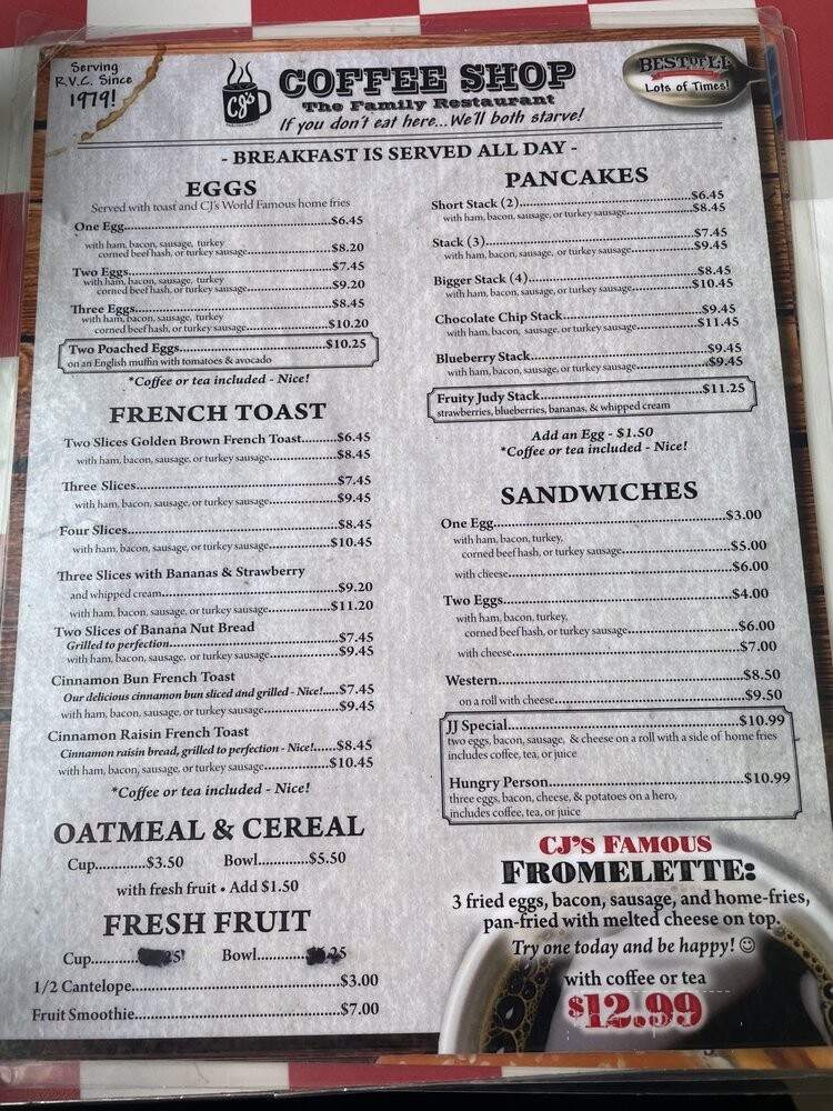 C J's Coffee Shop - Rockville Centre, NY menu_pic