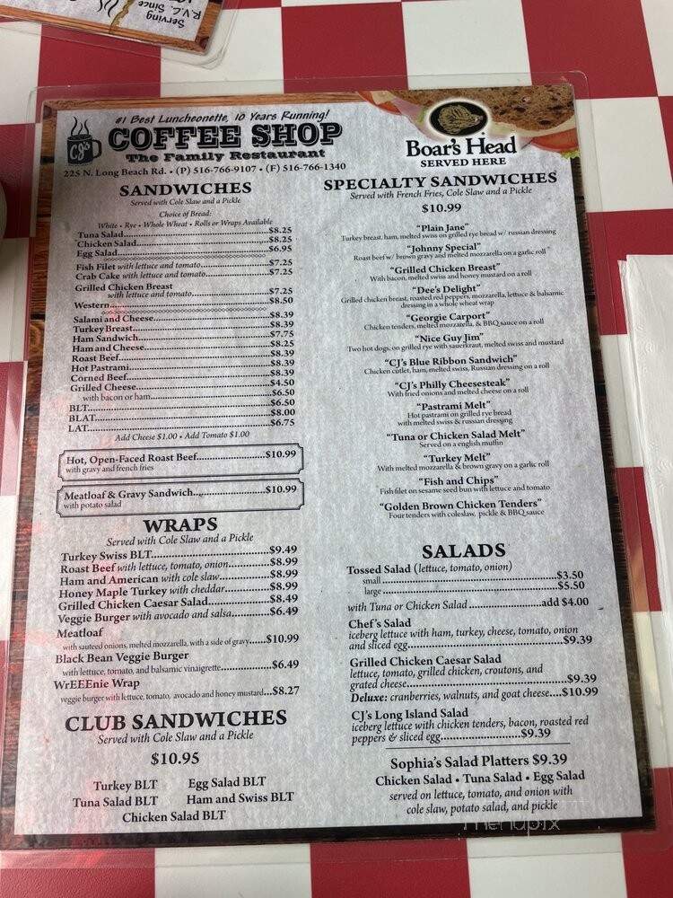 C J's Coffee Shop - Rockville Centre, NY menu_pic