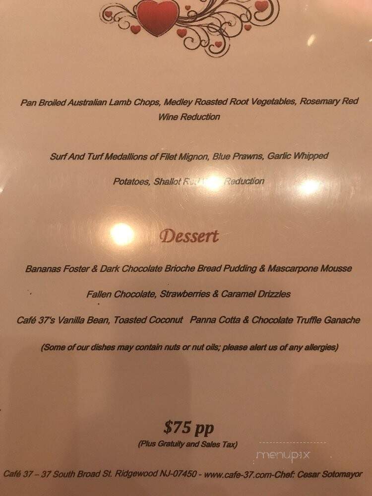 Cafe 37 - New York, NY menu_pic