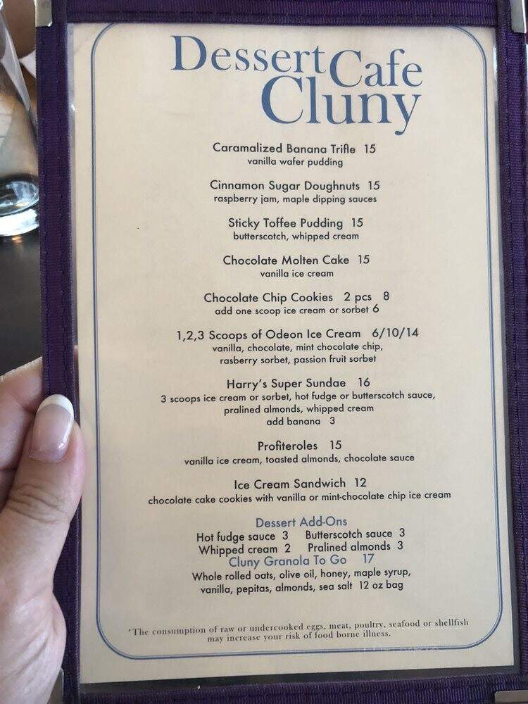 Cafe Cluny - New York, NY menu_pic