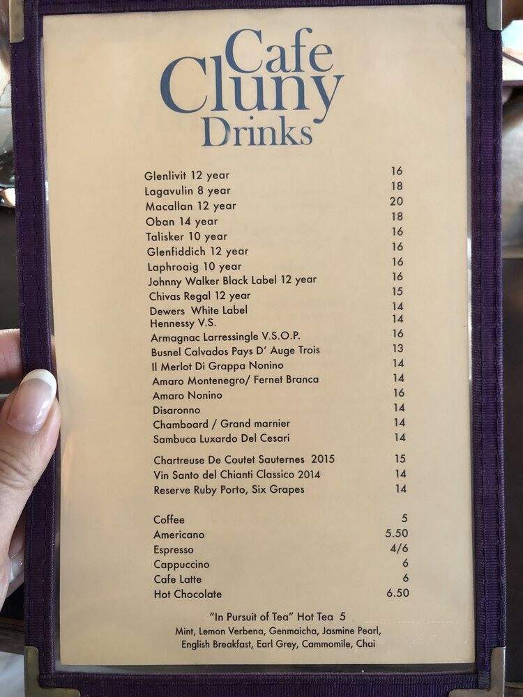 Cafe Cluny - New York, NY menu_pic