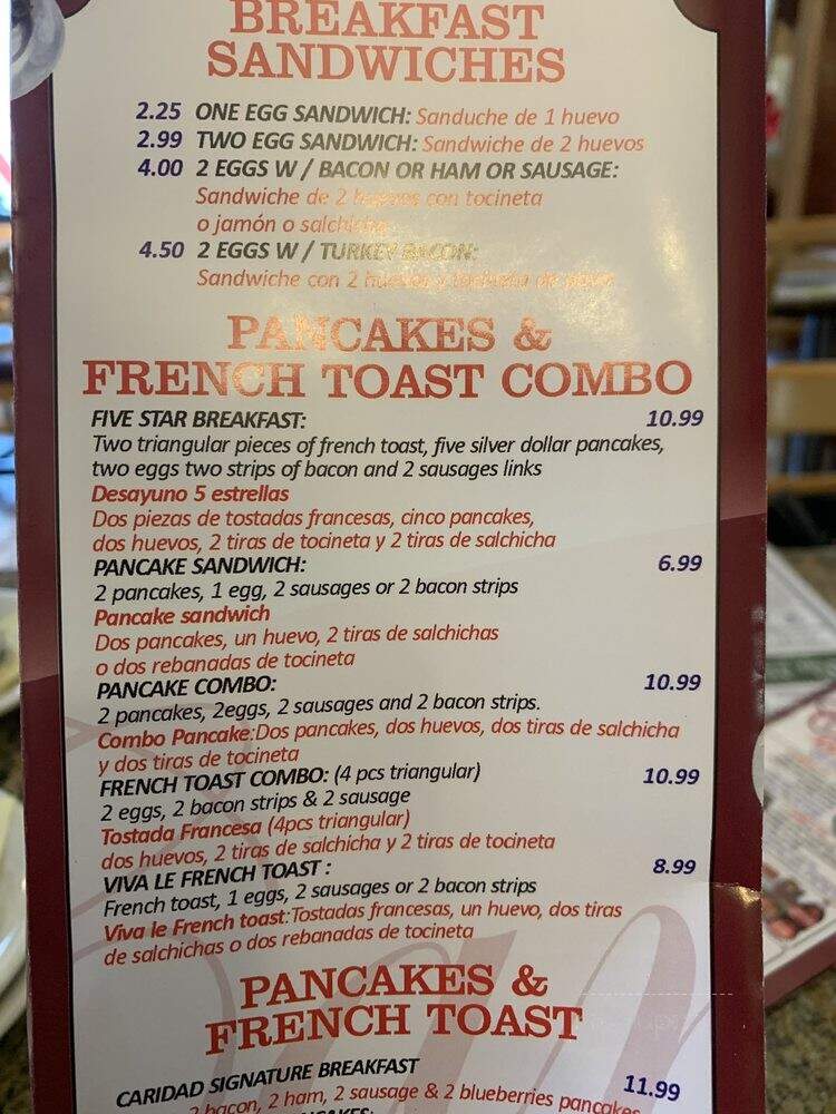 Caridad Restaurant - Woodhaven, NY menu_pic