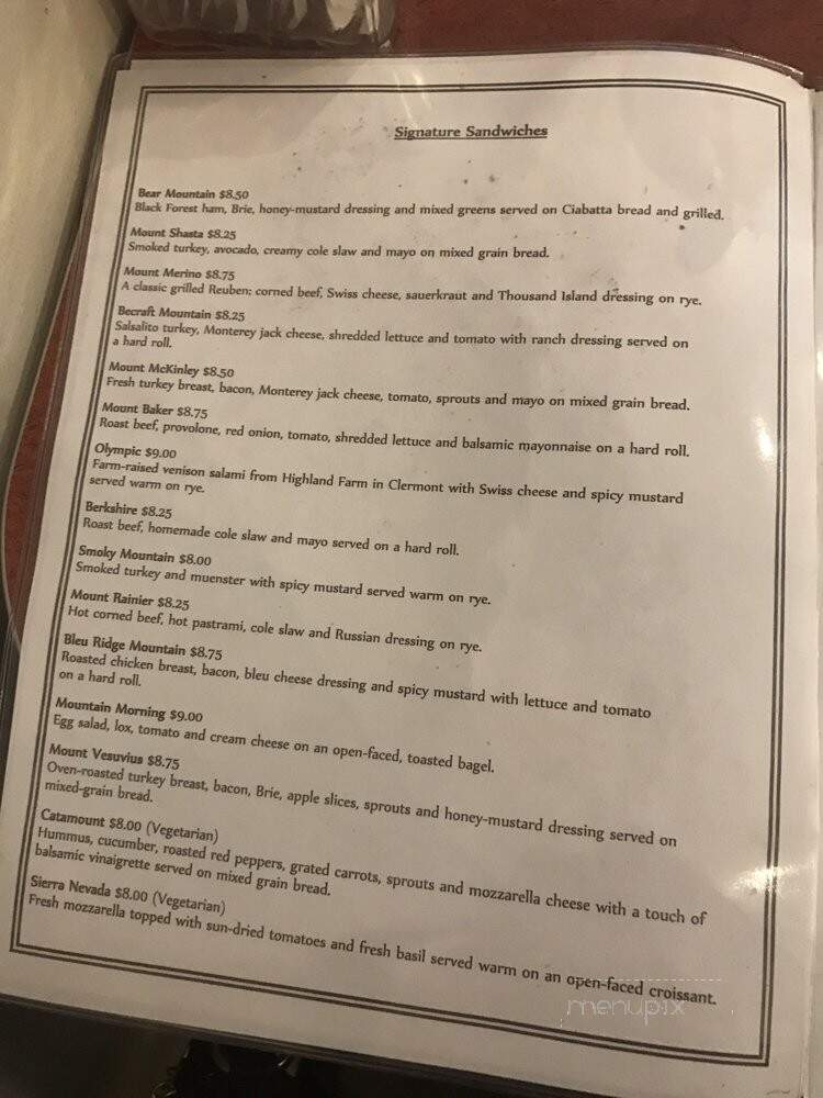 Cascades - Hudson, NY menu_pic