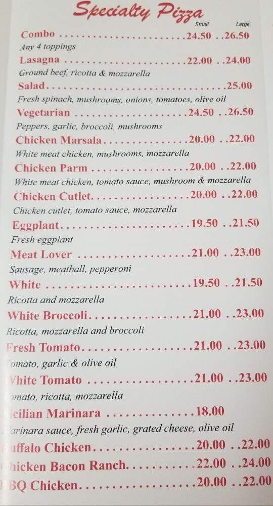 Catania's Pizza - Yonkers, NY menu_pic