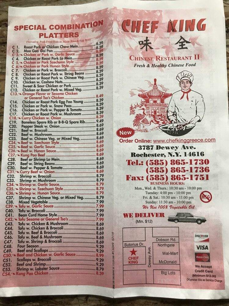 Chef King - Rochester, NY menu_pic