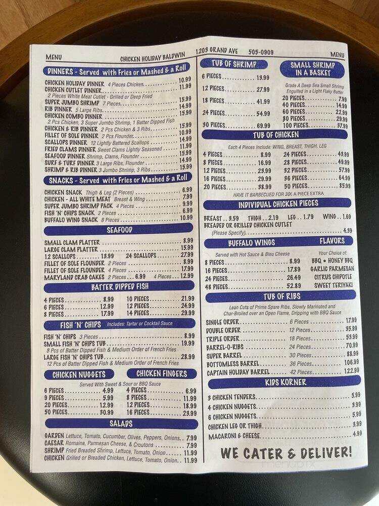 Chicken Holiday - North Baldwin, NY menu_pic