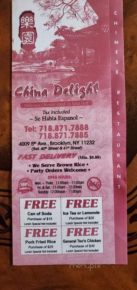 China Delight - Brooklyn, NY menu_pic