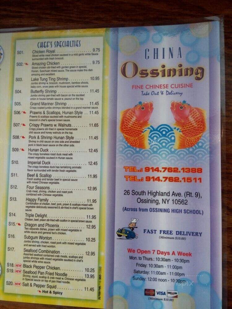 China Ossining - Ossining, NY menu_pic