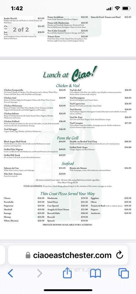 Ciao Restaurant - Eastchester, NY