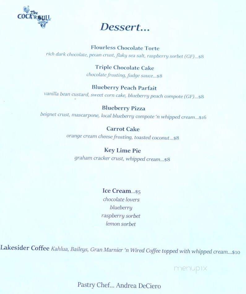 Cock 'n Bull Restaurant - Galway, NY menu_pic