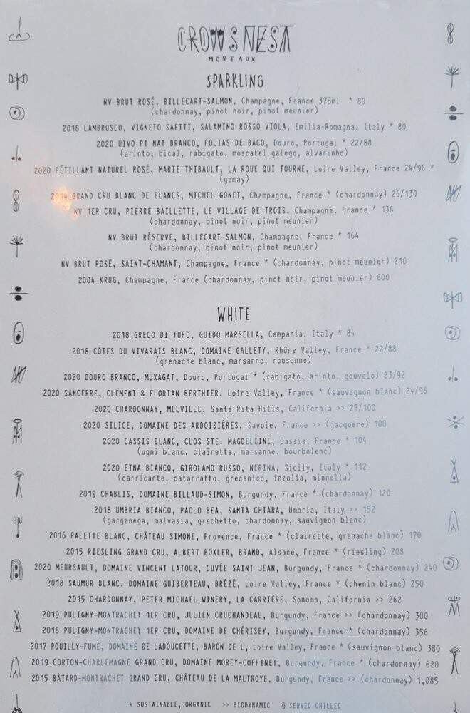 Crows Nest Restaurant - Montauk, NY menu_pic