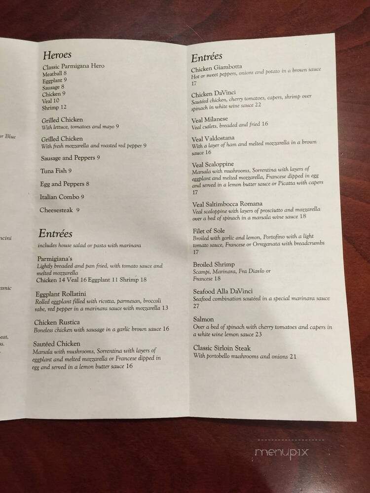 Da Vincis Restaurant - Spring Valley, NY menu_pic