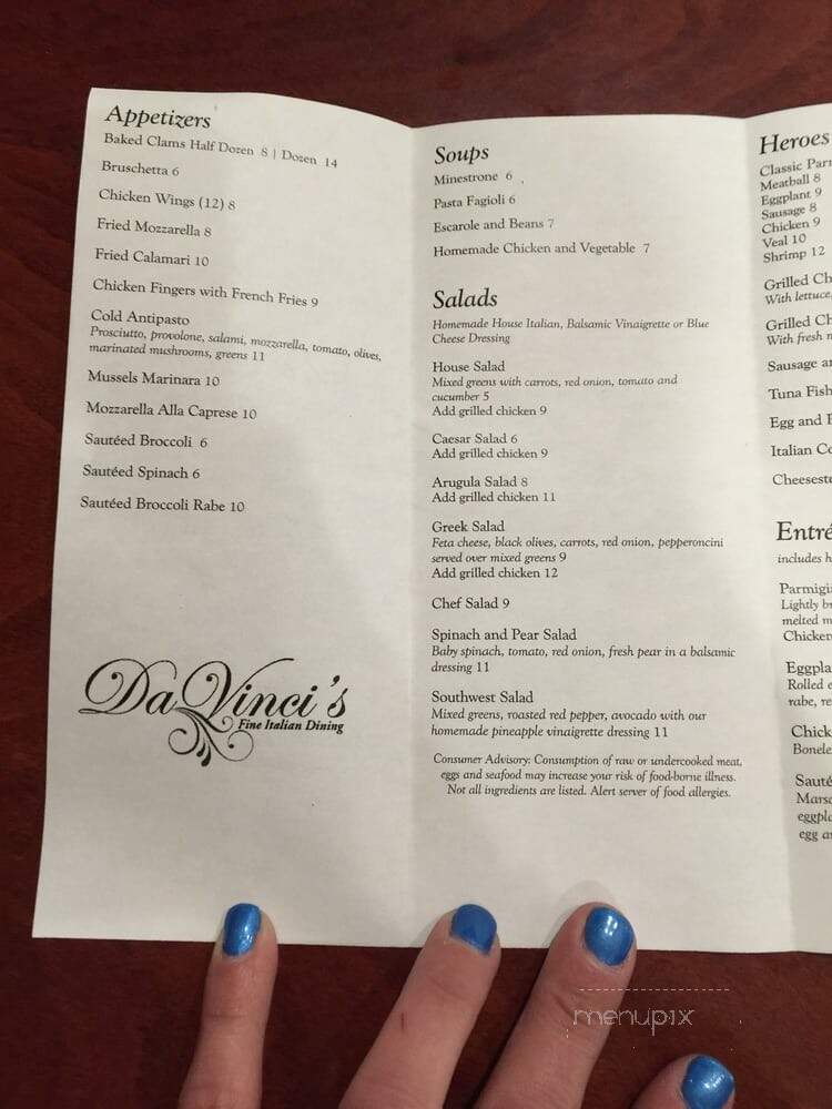 Da Vincis Restaurant - Spring Valley, NY menu_pic