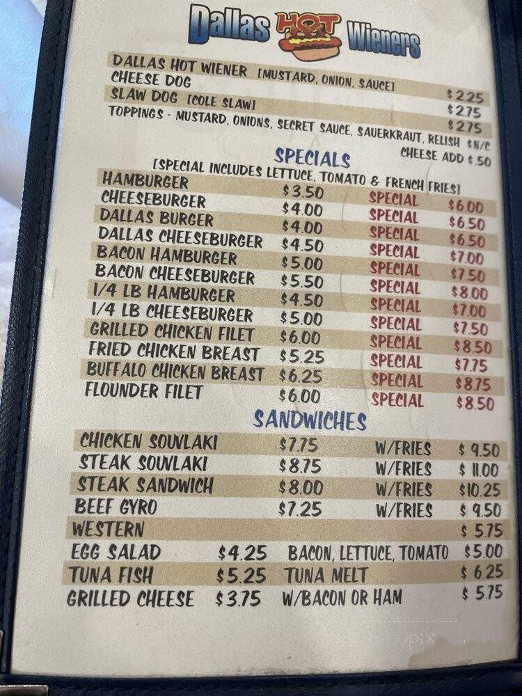 Dallas Hot Weiners - Saugerties, NY menu_pic