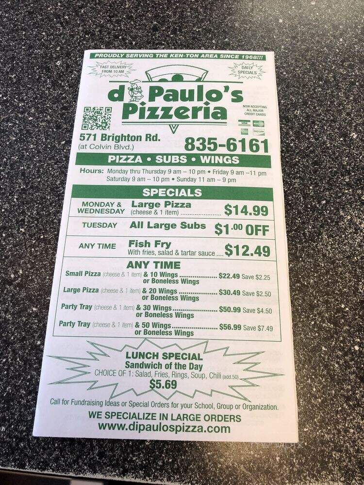 Di Paulo's Pizza - Tonawanda, NY menu_pic