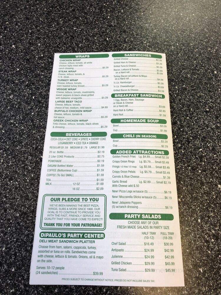 Di Paulo's Pizza - Tonawanda, NY menu_pic