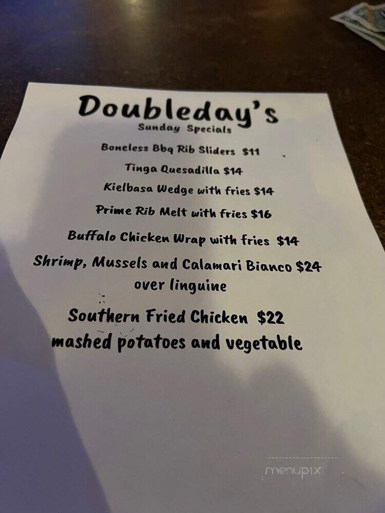 Menu of Doubleday's in Dobbs Ferry, NY 10522