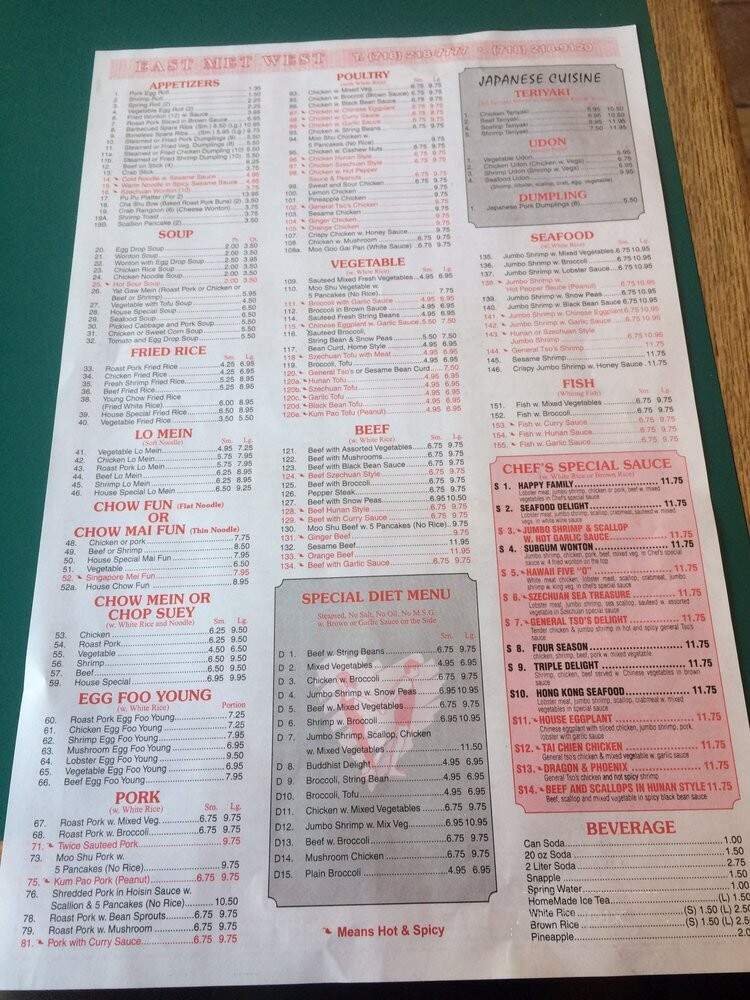 East Meets West - Brooklyn, NY menu_pic