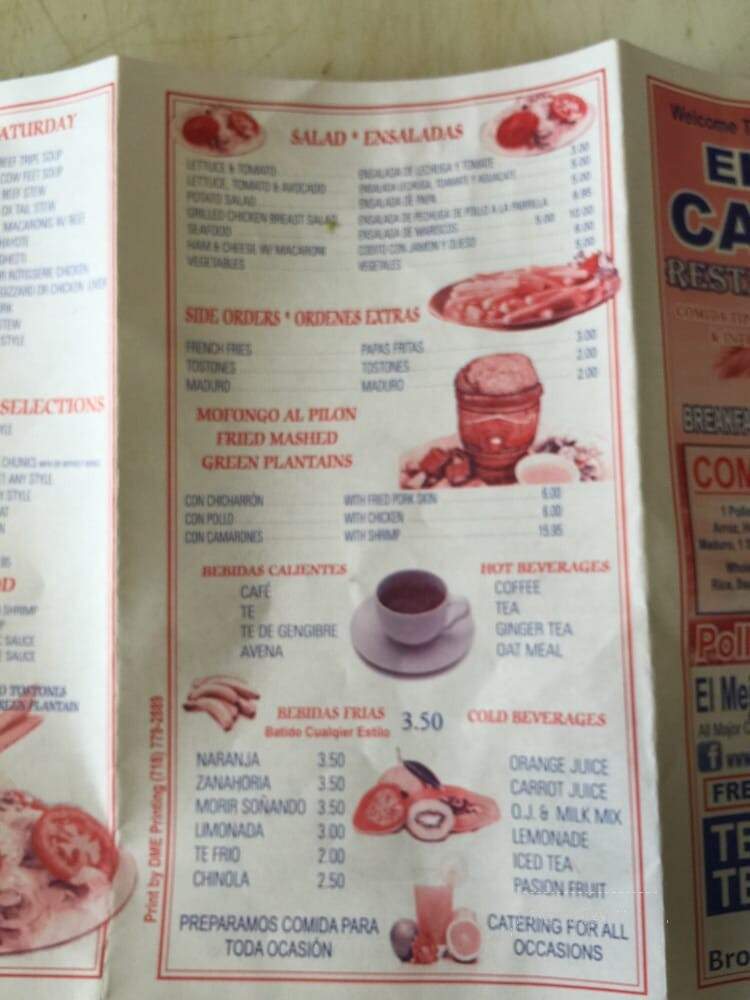 El Canario Restaurant - Brooklyn, NY menu_pic
