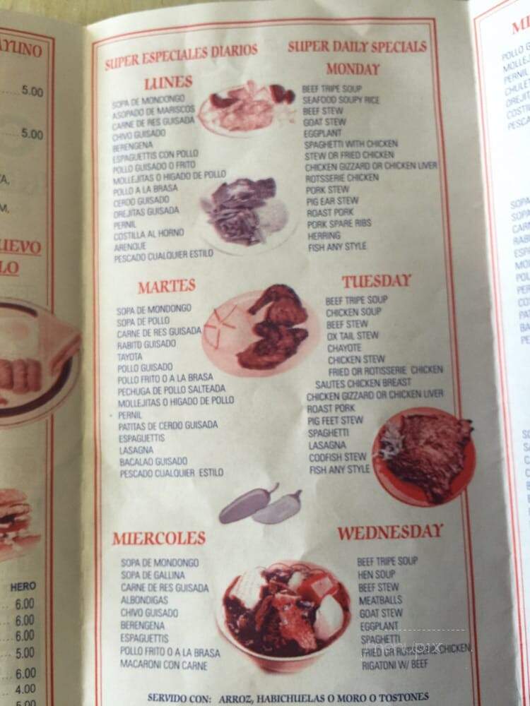 El Canario Restaurant - Brooklyn, NY menu_pic