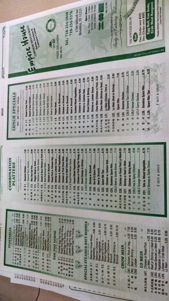 Empire Chinese Restaurant - Brooklyn, NY menu_pic