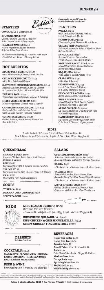 Estia Little Kitchen - Sag Harbor, NY menu_pic